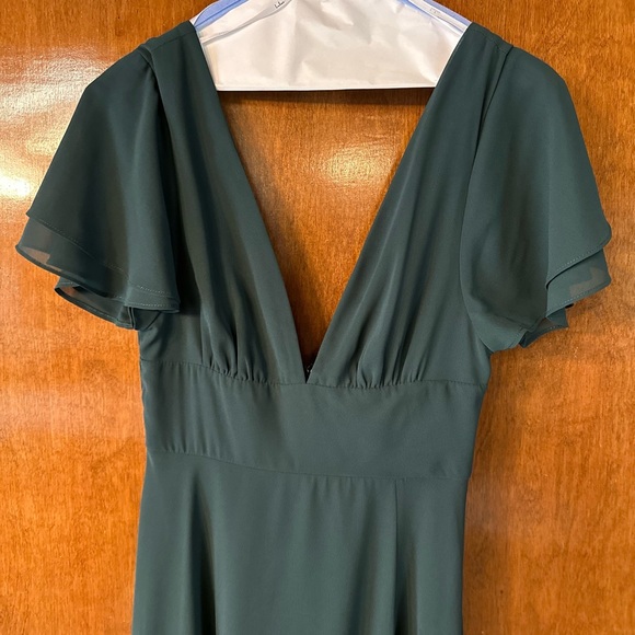 Lulu’s Emerald Flutter Sleeve Chiffon Maxi Dress - XS - Picture 6 of 6